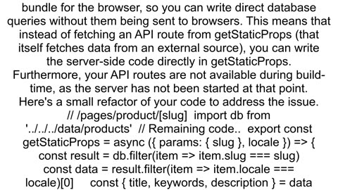 Fetch error when building Nextjs static website in production