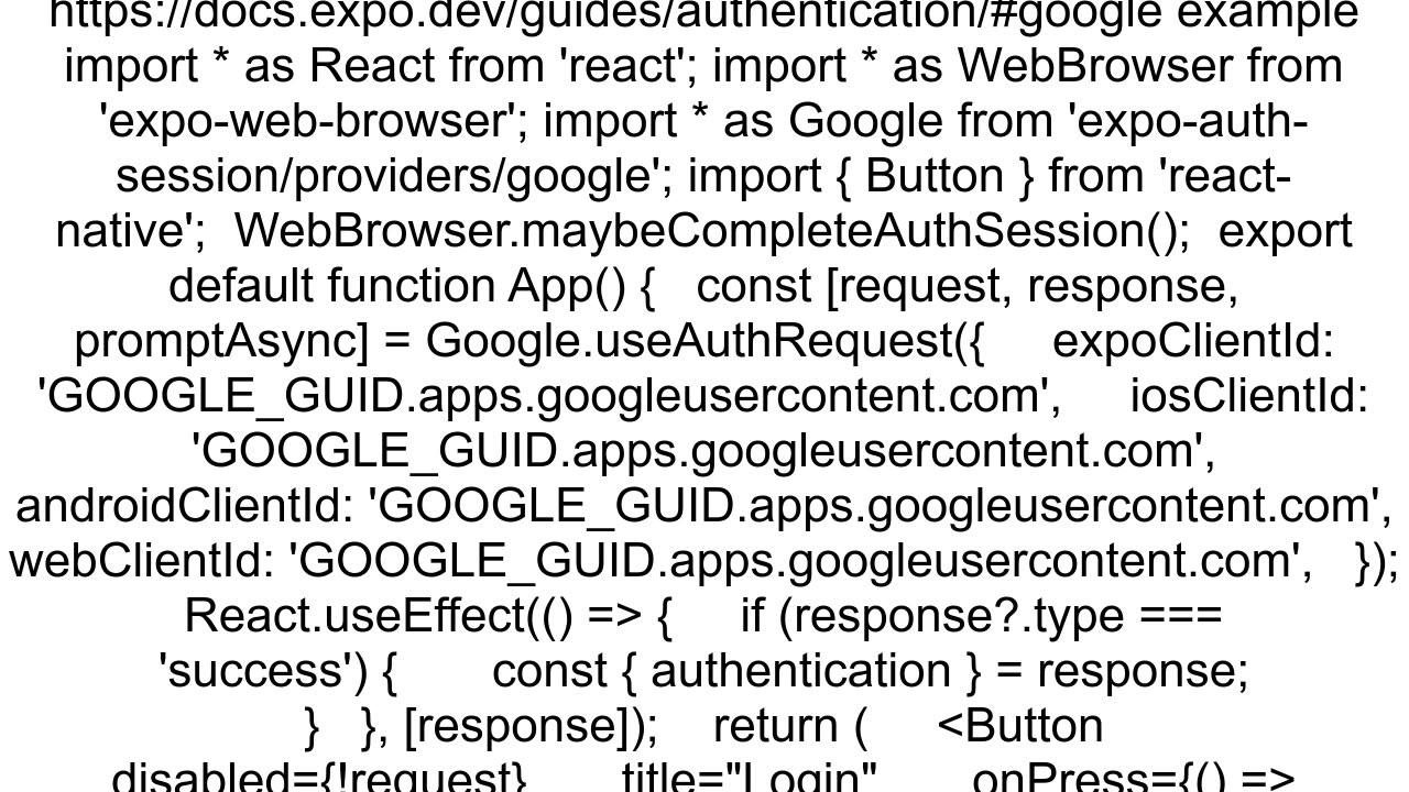 Issues with Expo Auth Session implementation