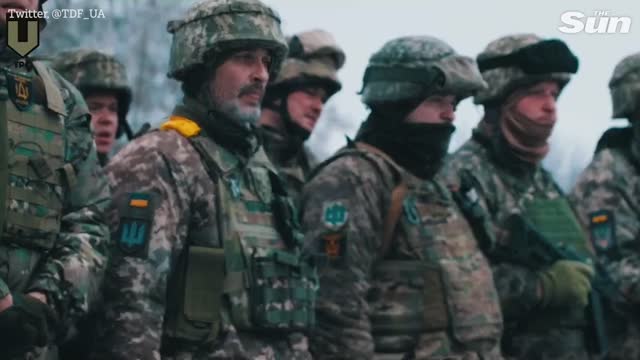 Ukrainian Territorial Defence Forces practice clearing a building in training exercises