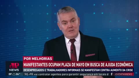 Manifestantes se reúnem na Argentina para pedir por melhores condições de trabalho