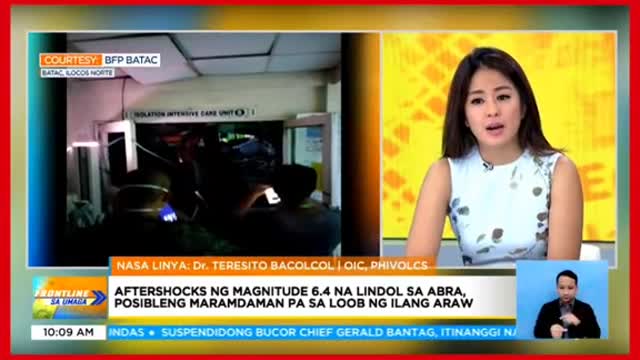 Magnitude 6.4 na lindol,yumanig sa HilagangLuzon