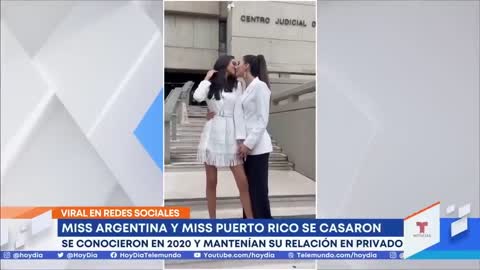 Miss Argentina y Miss Puerto Rico 2020 se casan en secreto | Noticias Telemundo