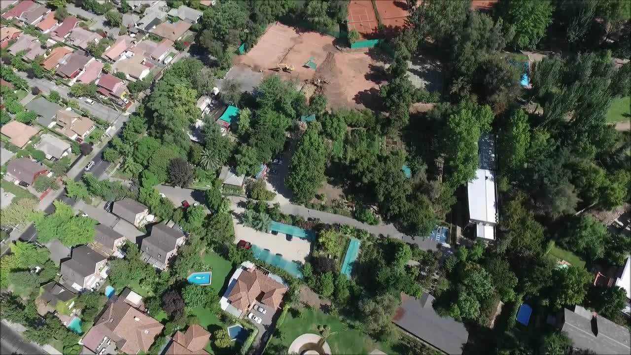 Aerial view at Gral Blance hill in Santiago, Chile