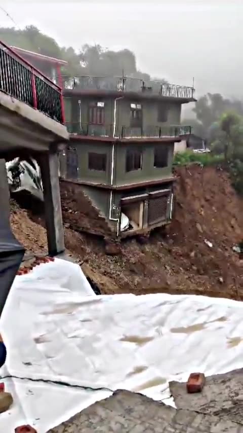 Mandi, India. Non stop land sliding are taking place