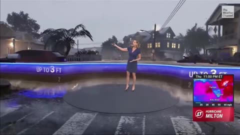 CGI showing the potential impact of Hurricane Milton on Florida.