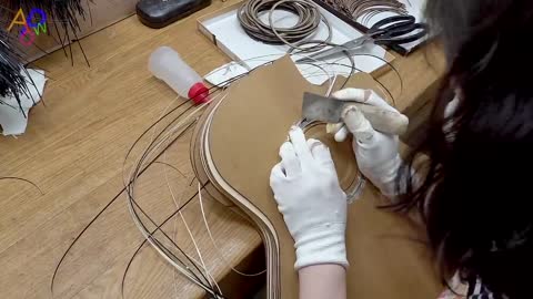 Acoustic Guitar Mass Production Process. 50 Year Old Korean Musical Instrument Factory