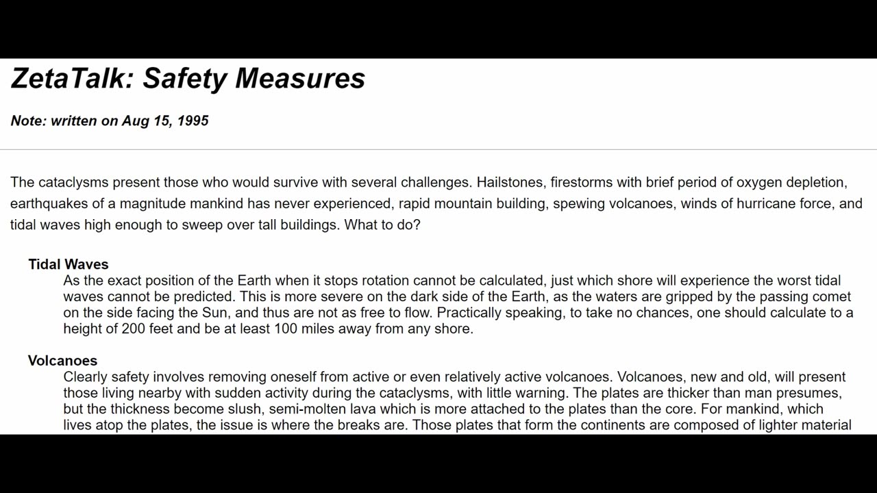 Will Earth Changes Be This Extreme?! Cataclysm Fear! Cataclysm Safety Measures Via Zetatalk 1995