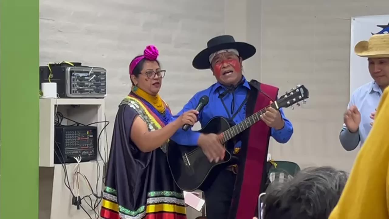Bolivian Indigenous style worship with our new friends Felix and Zoila!