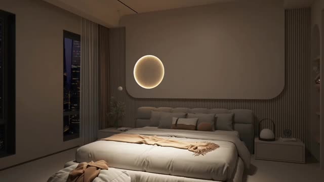 "Smart Sleep: A Modern Bedroom with Automated Light Control"