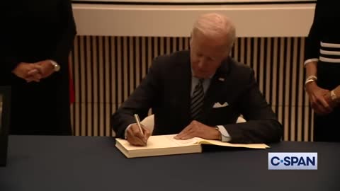 President Biden visits British Embassy Following the Death of Queen Elizabeth II