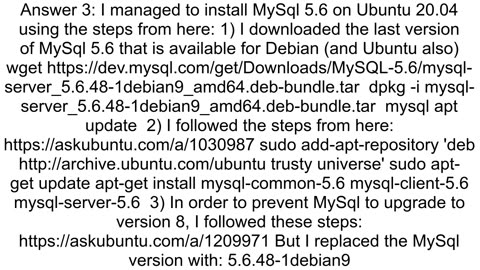 Install MySQL 56 on Ubuntu 2004