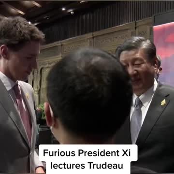 Trudeau and Xi. Xi scolds Trudeau