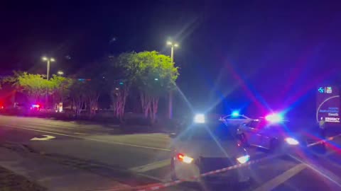 Heavy police presence at the entrance of Baptist Medical Center South