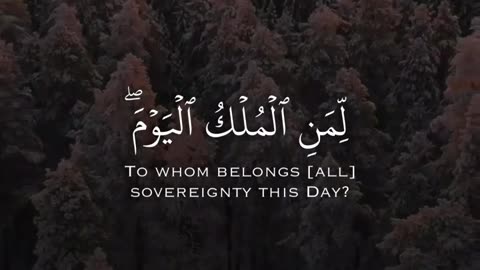 [سُورَةُ غَافِرٍ: ١٦]