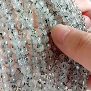 5mm Black Rutilated Quartz smooth beads for Jewelry Making Fashion Design 20231005-03-08