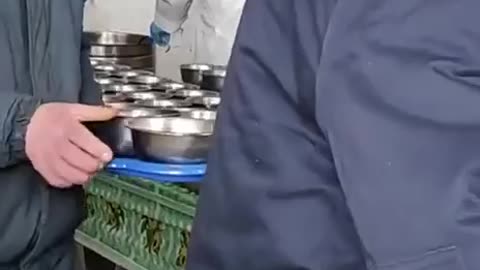 Lunch time in a Ukrainian POW Facility