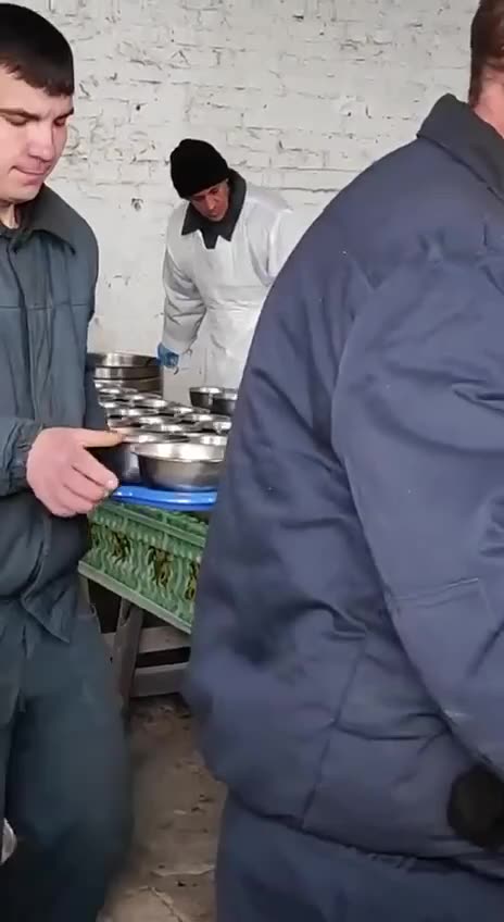 Lunch time in a Ukrainian POW Facility