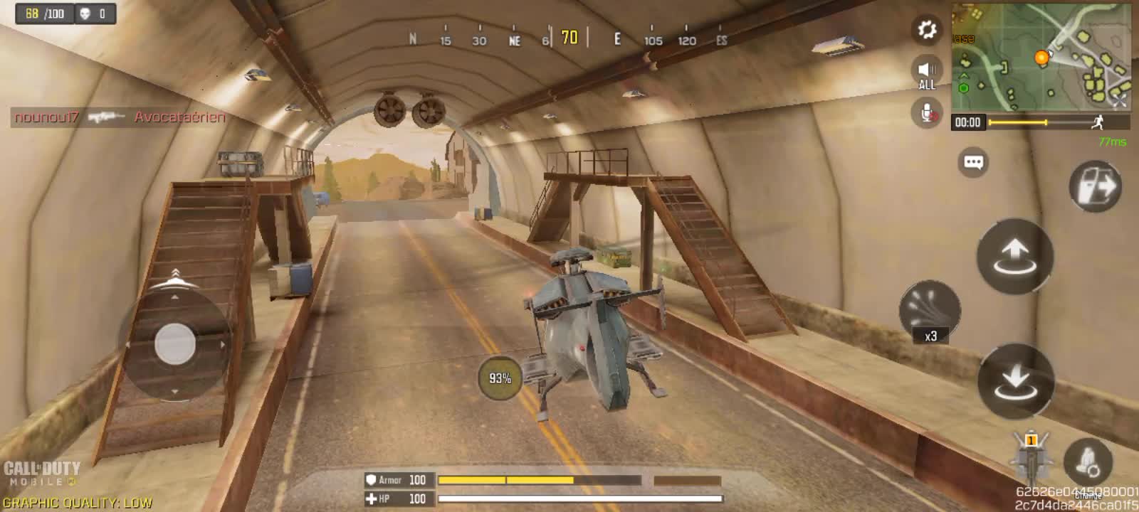 Flying a helicopter through a tunnel in CODM