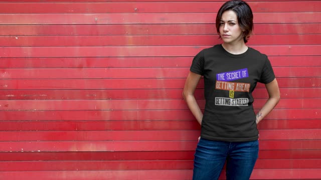 Motivational Quotes On T-Shirt: The Secret of Getting Ahead is Getting Started