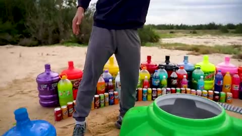 EXPERIMENT: Giant Toothpaste Eruption from Coca-Cola, Mtn Dew, Fanta vs Mentos in big Underground