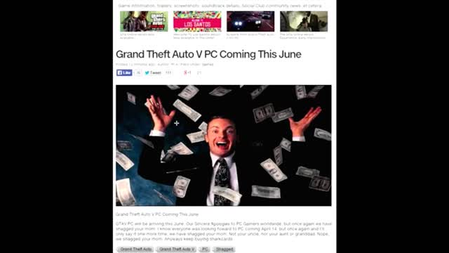 GTA 5 Online PC DELAYED TO JUNE!!