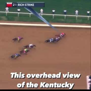 Overhead View of Epic Kentucky Derby Comeback is Wild