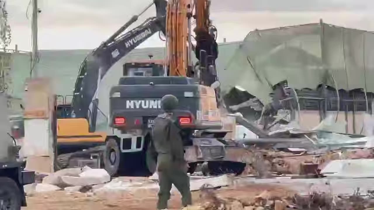 Israeli forces demolish Palestinian homes in the Palestinian village of Rafat