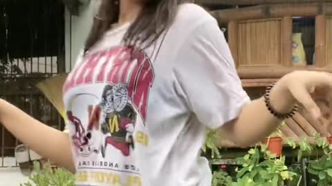 Girl dancing in the rain. (Follow me)