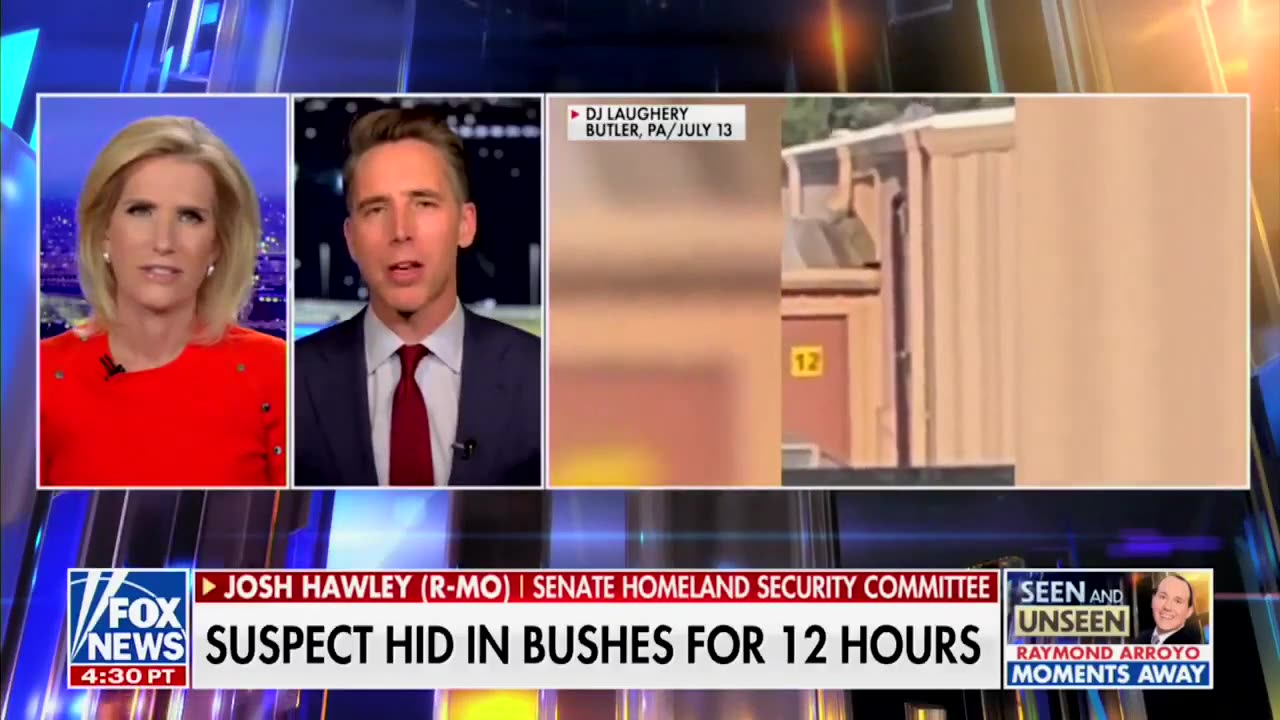 Josh Hawley cuts from 9/16 Ingraham Angle on new Senate Whistleblower Report, SS Failures, Personnel