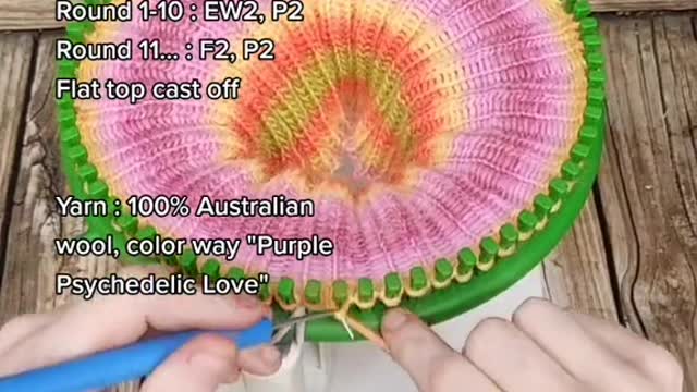 Rib stitch hat loom knitting