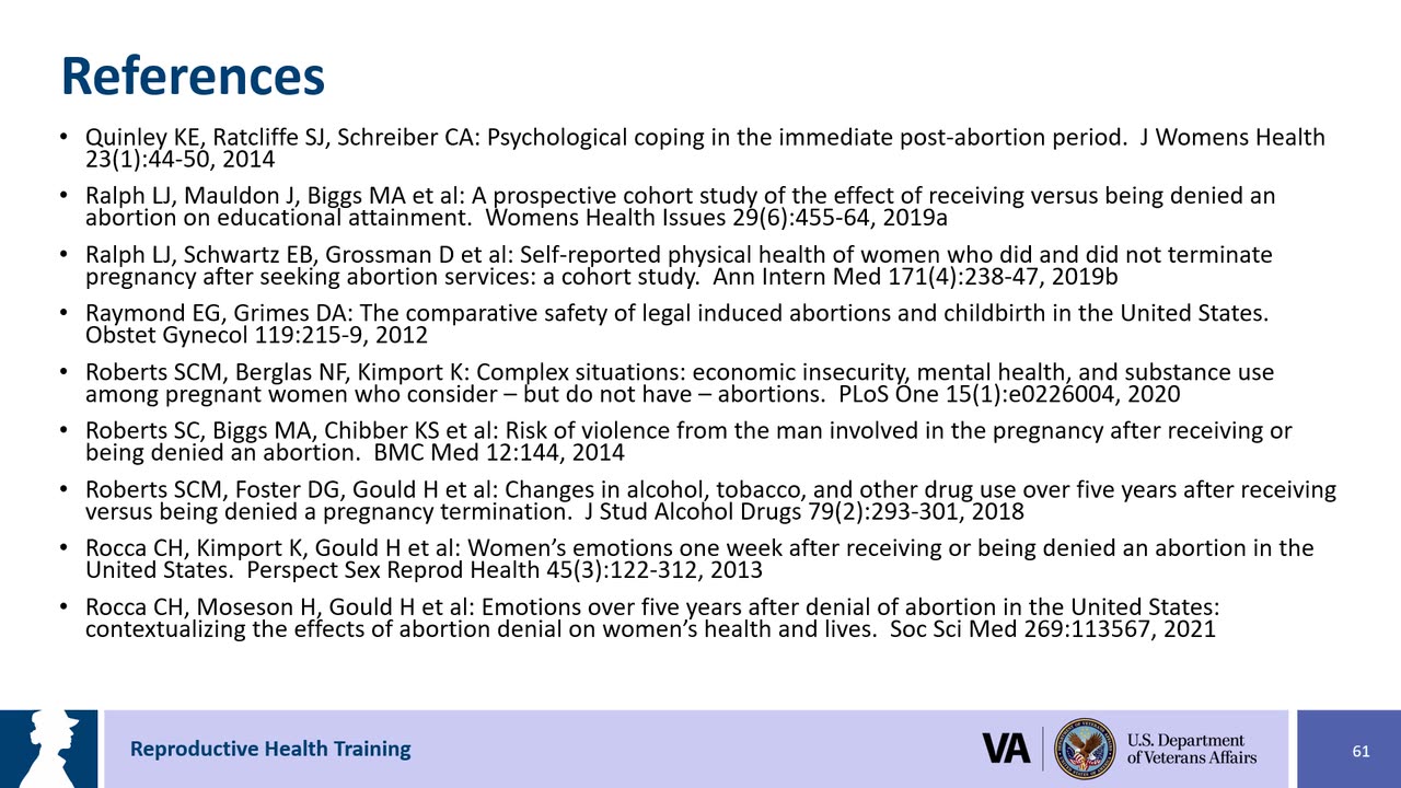 Session 1 Reproductive Health Training - Mental Health Effects of Abortion and Abortion Restrictions