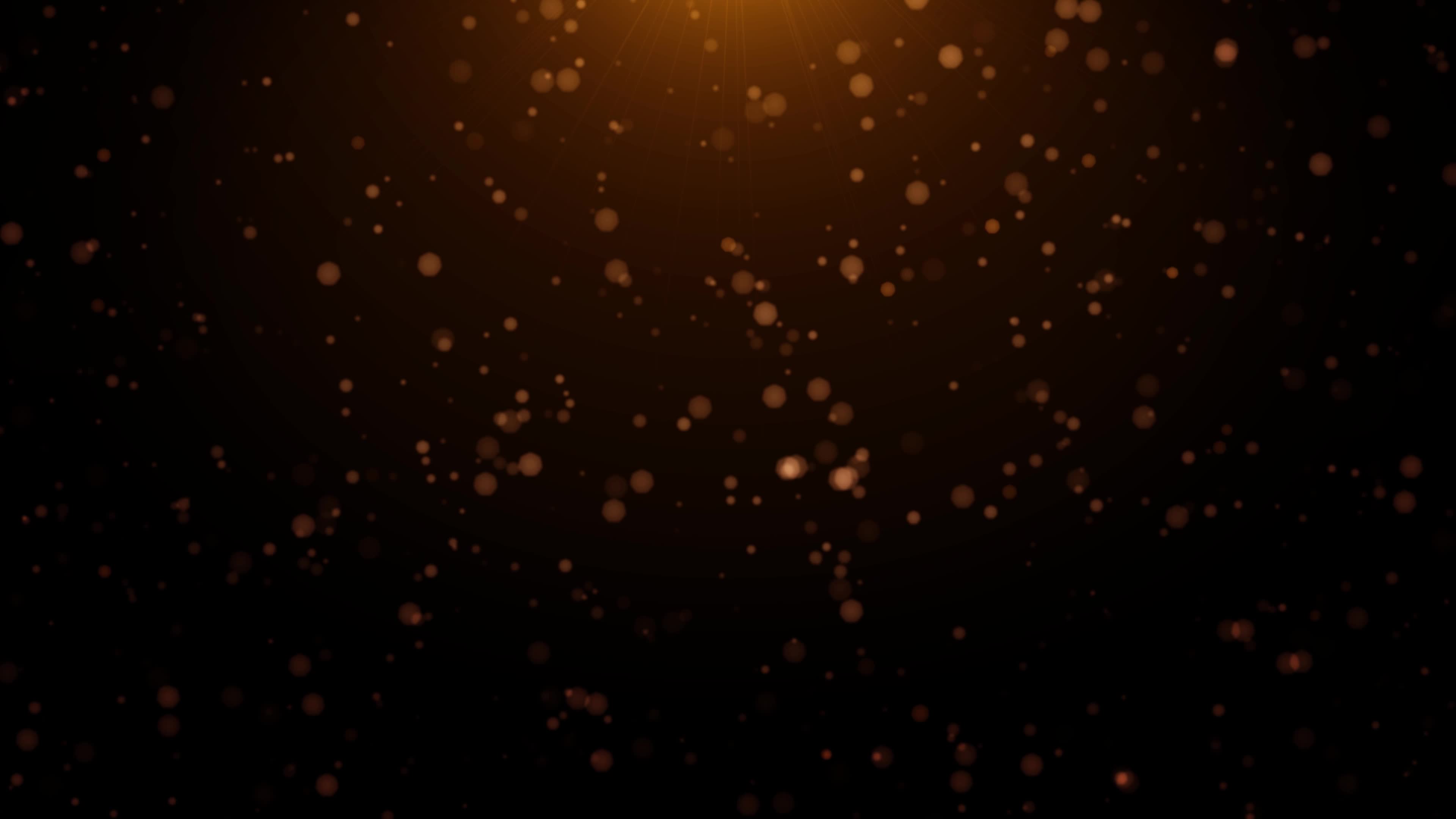 Floating Golden Dust Particles With Bokeh 4K