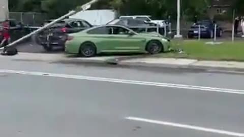 Green car stunt practice