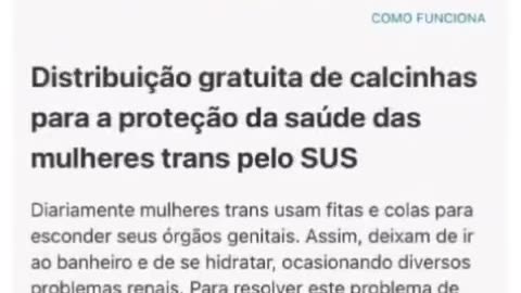 calcinha para trans com dinheiro público