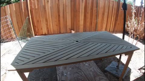 Adding teak oil to a freshly sanded teak table