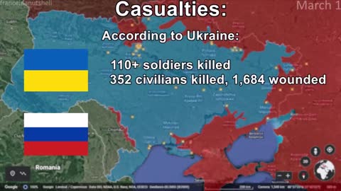 Russo-Ukrainian War 1st of March Mapped using Google Earth (Day 6)4