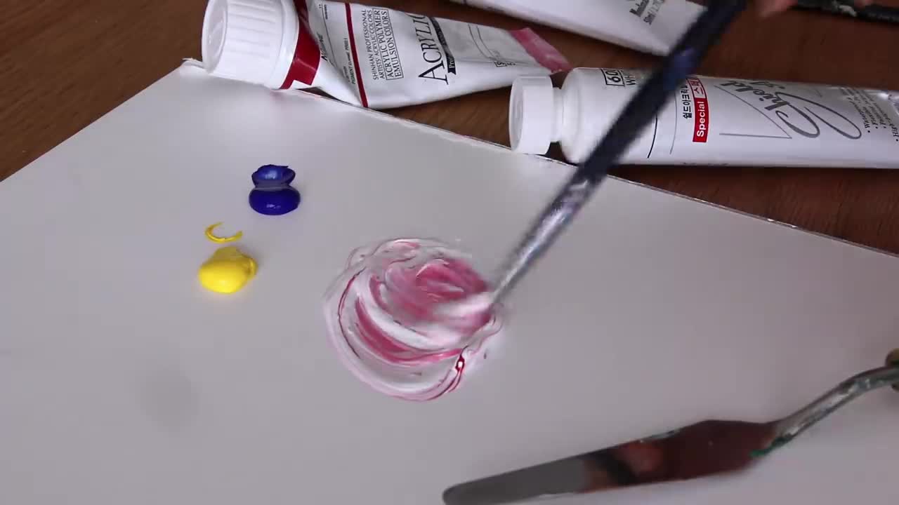 Acrylic painting | Pink Cloud Painting | Painting Tutorial for beginners