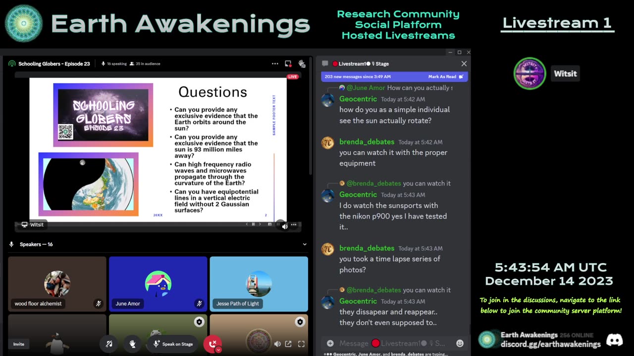 Earth Awakenings Events - Witsit Gets It - Schooling Globers 23 - #1346