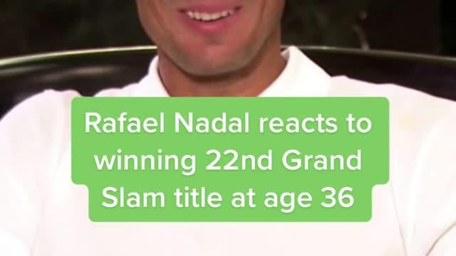 Rafael Nadal reacts to winning 22nd Grand Slam title at age 36