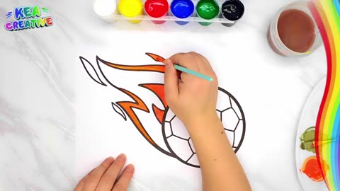 Soccer Ball on Fire - How to coloring Soccer Ball on Fire- @KeaCreative2