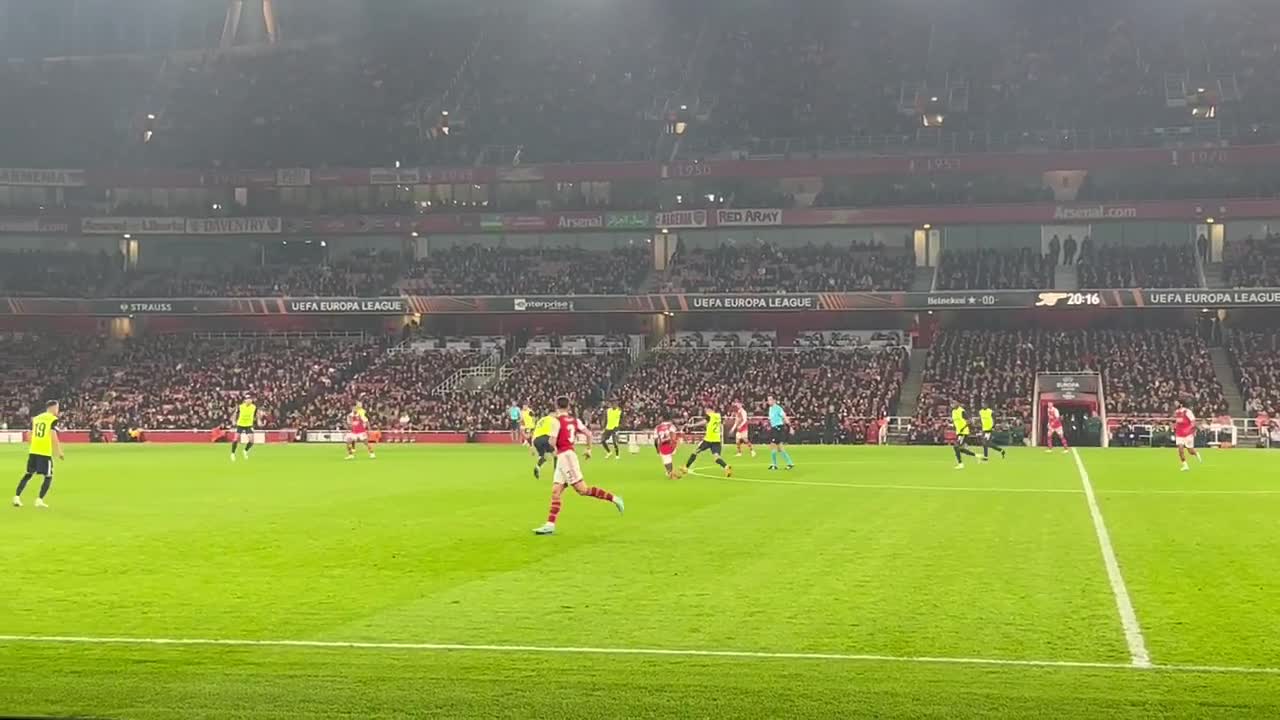 SCENES AS KIERAN TIERNEY SMASHES ARSENAL AHEAD V FC ZURICH 3/11/22