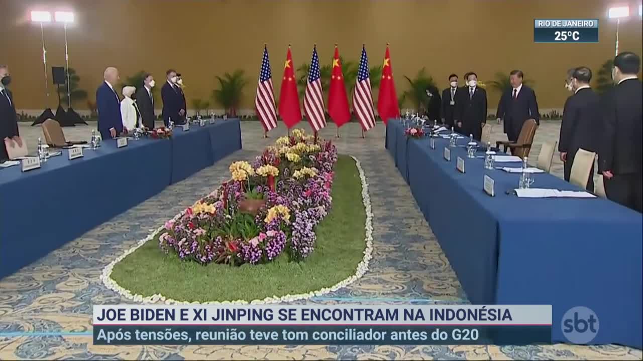 Joe Biden se encontra com Xi Jinping na Indonésia | SBT Brasil (14/11/22)