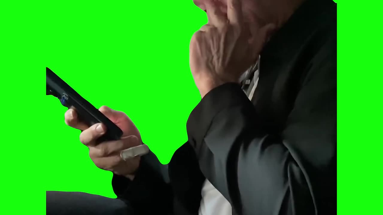 Hugh Jackman Laughing at His Phone | Green Screen