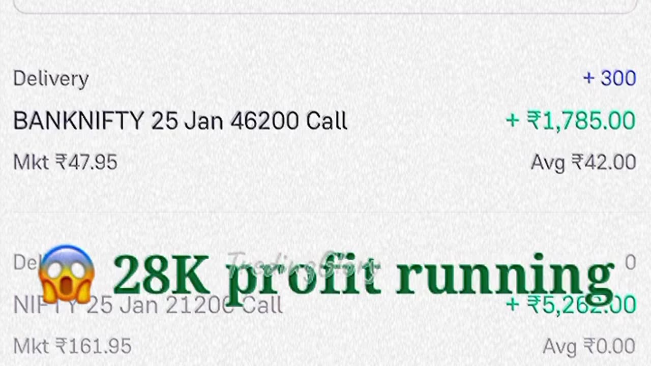 Today Bank Nifty Buying option trading call and put side option 28K profit running in groww app