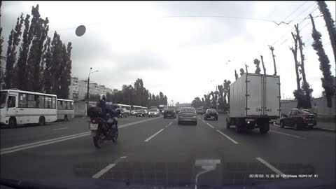 Motorcycle Rear-Ended at Traffic Light