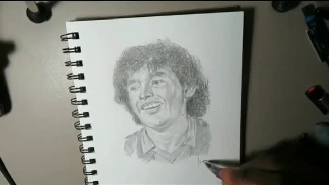 Drawing the legend Diego Maradona