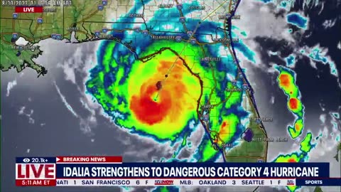 Breaking: Hurricane Idalia category 4, landfall approaching 130 mph winds | LiveNOW from FOX