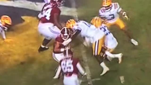 Alabama wide receiver is injured during the touchdown celebration