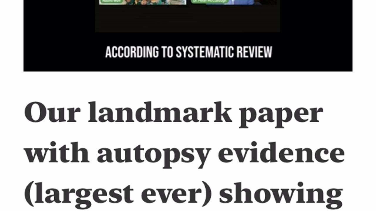 Dr. Peter McCullough Autopsy evidence showing 74% of Sudden Deaths
