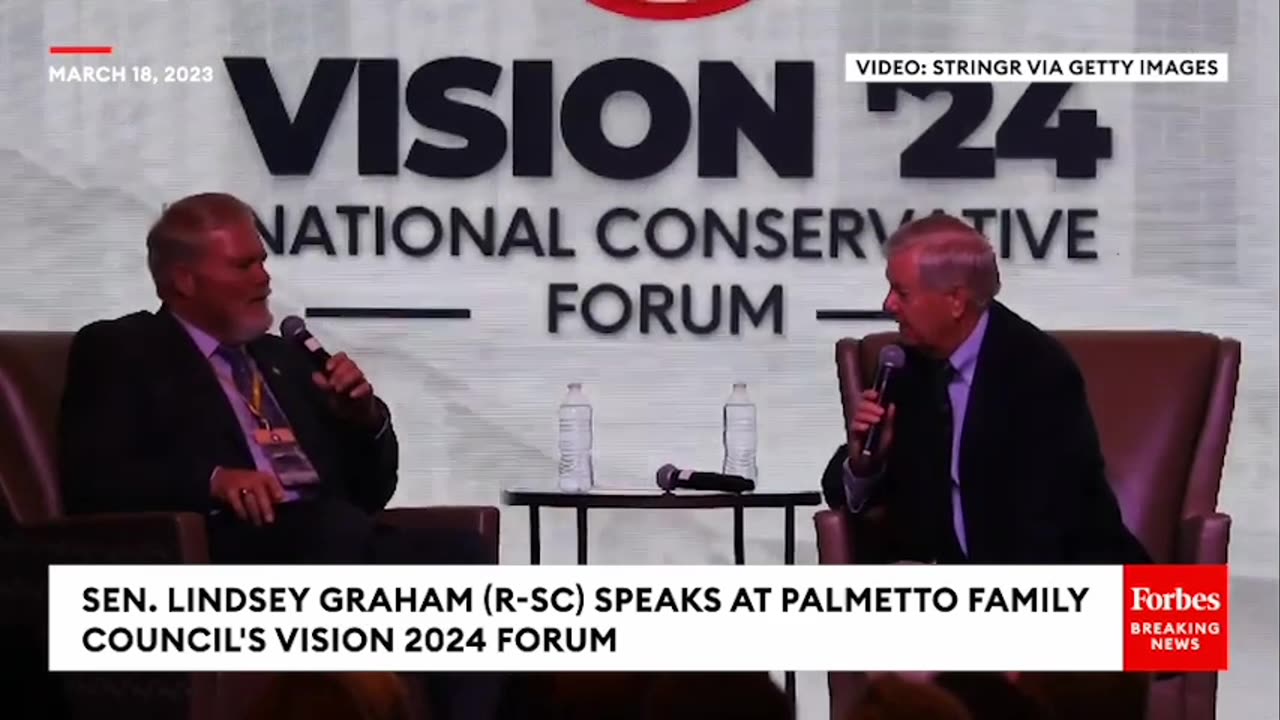 Lindsey Graham Directly Responds To Heckler Calling Him 'Warmonger'